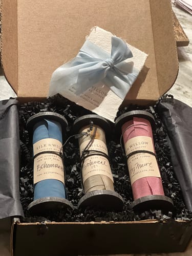 Customer photo review of Bohemian Blue Silk Ribbon