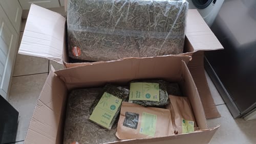 Customer photo review of Timothy Hay Box 'Soft Cut'