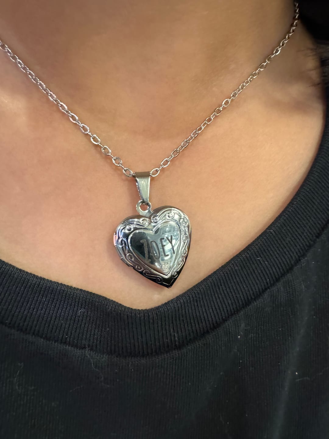 Customer photo review of Printave™ Personalized Heart Locket Necklace