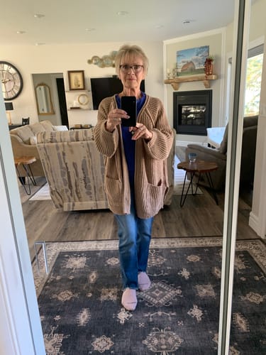 Customer photo review of My Cozy Isabella Knit Cardigan (Taupe)