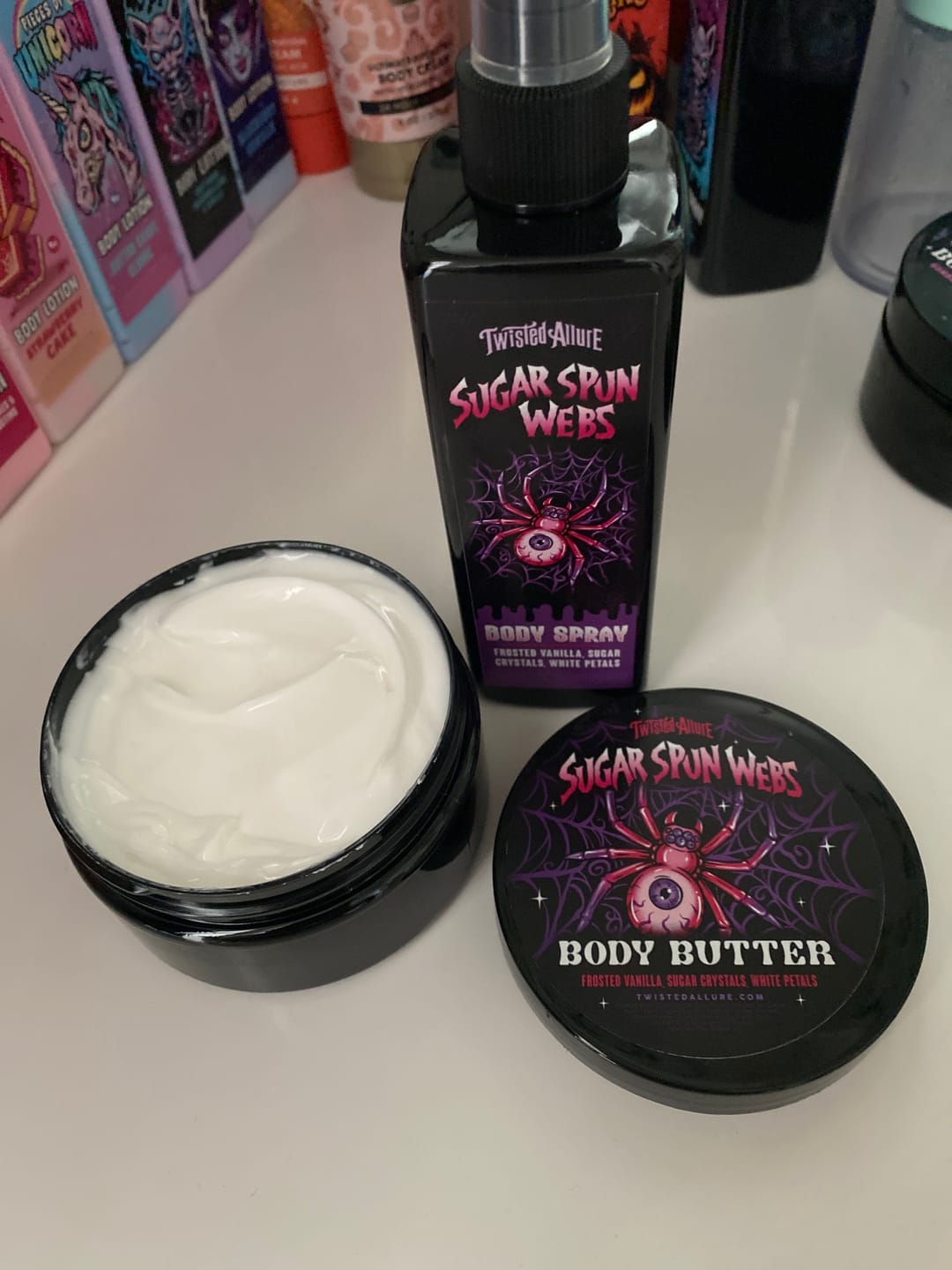 Customer photo review of Sugar Spun Webs Body Butter