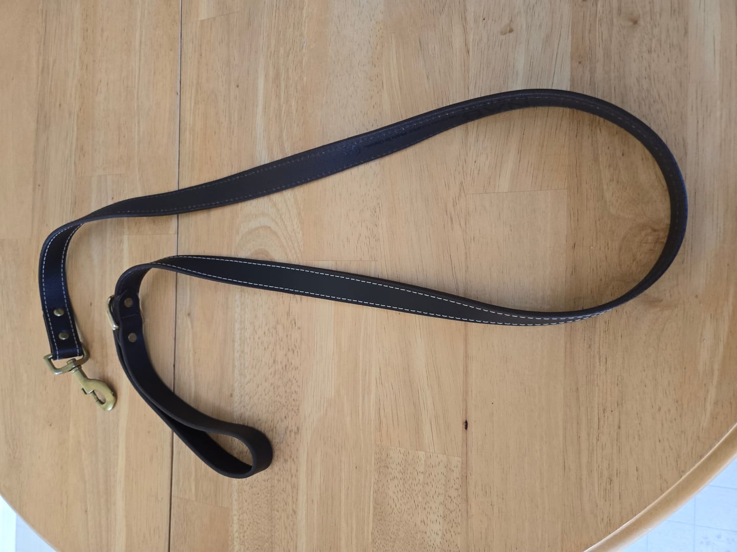 Customer photo review of Brown Stitched Leather Dog Leash 60'' - Made in Canada