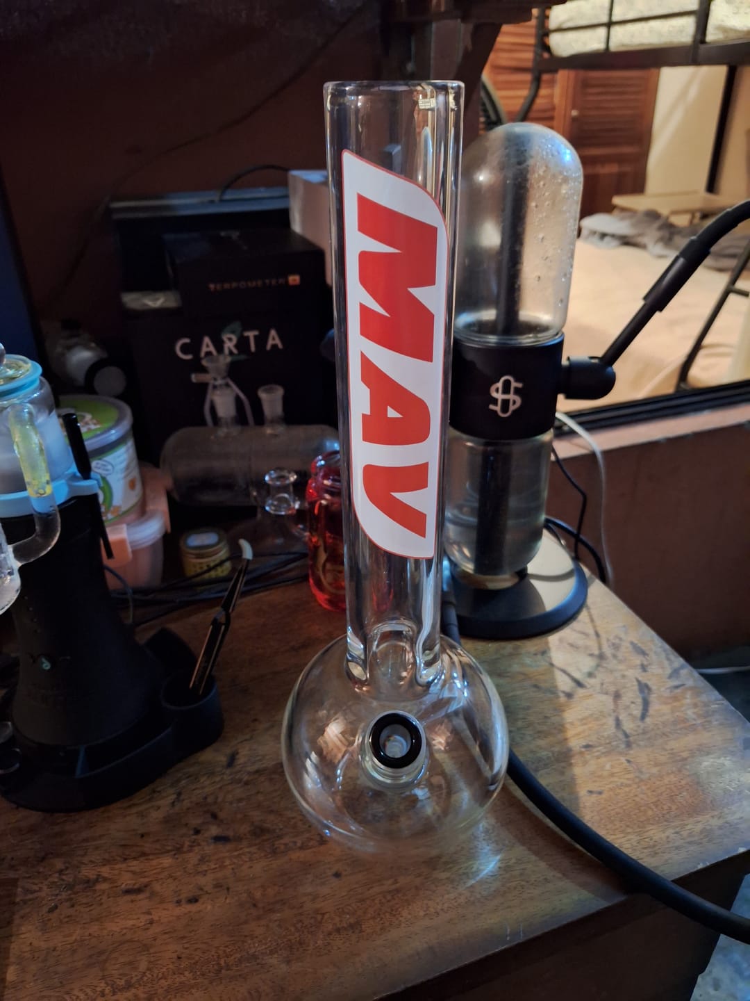 Customer photo review of 16" 9mm Old School Bubble Bottom Bong Retro Logo