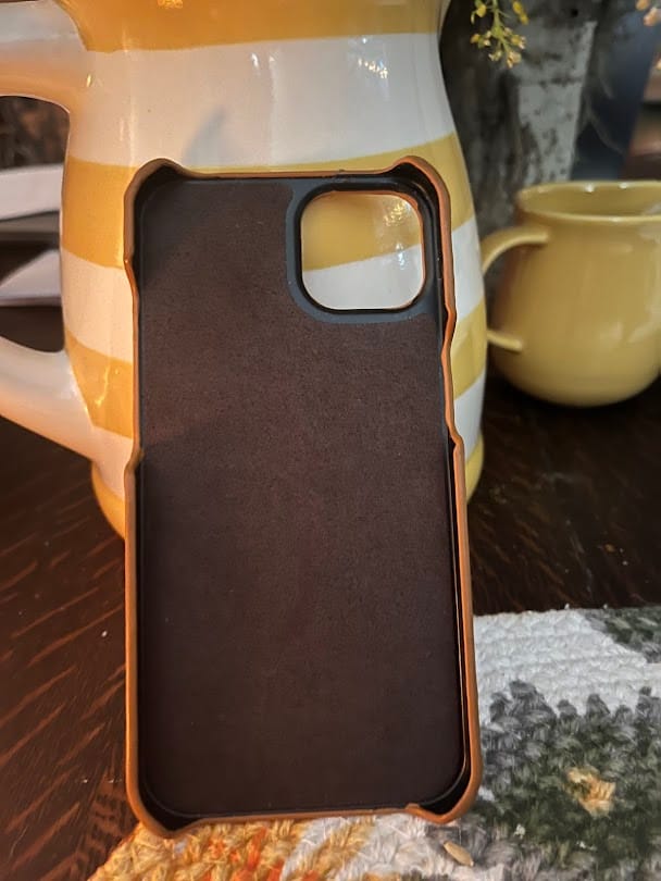Customer photo review of Personalized Leather Phone Case, Monogram iPhone 13/13 Pro iPhone 14/14 Pro iPhone 15/15 Pro Leather Phone Case, Customized Name Phone Case