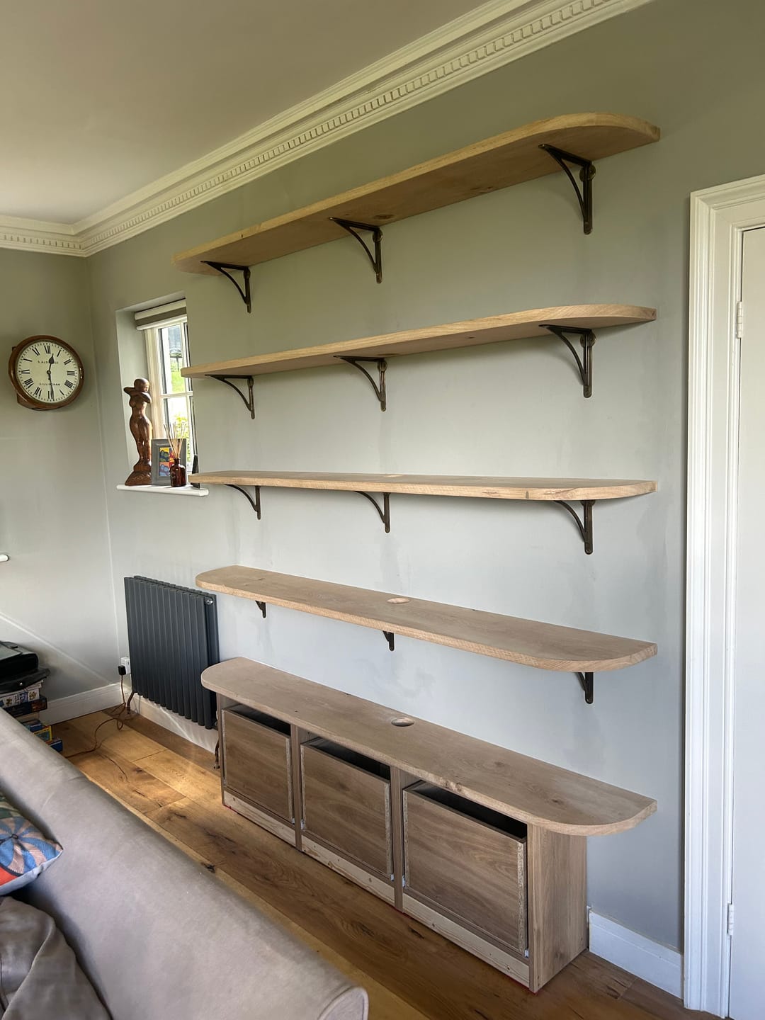 Customer photo review of Ironbridge Aged Brass Shelf Brackets | 4.5/6/7/8/10"