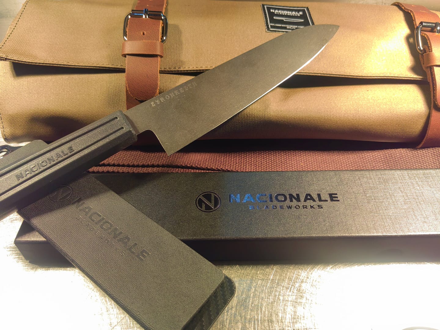Customer photo review of 190mm Magnetic Knife Guard. Blackout PU
