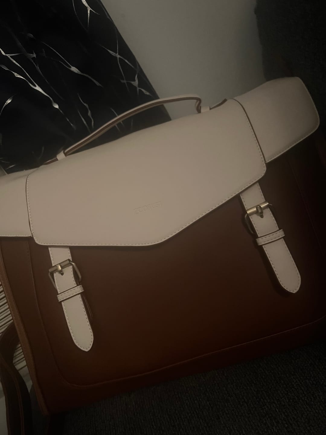 Customer photo review of Julie Vintage Vegan Briefcase