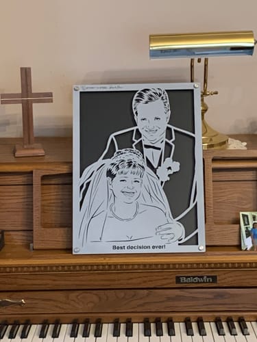 Customer photo review of Custom Metal Portrait