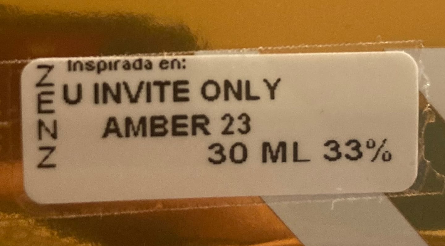 Customer photo review of Perfume Tendencia U INVITE ONLY AMBER 23 NUEVO JUNIO zenz