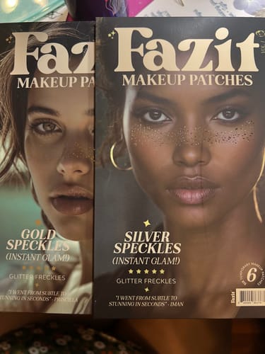 Customer photo review of Gold + Silver + Rose Speckles Makeup Patches