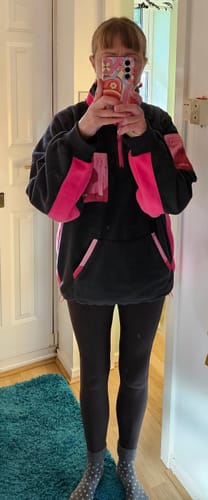 Customer photo review of 1/4 Zip Fleece - Walkies Ready® Fleece - Charcoal/Pink