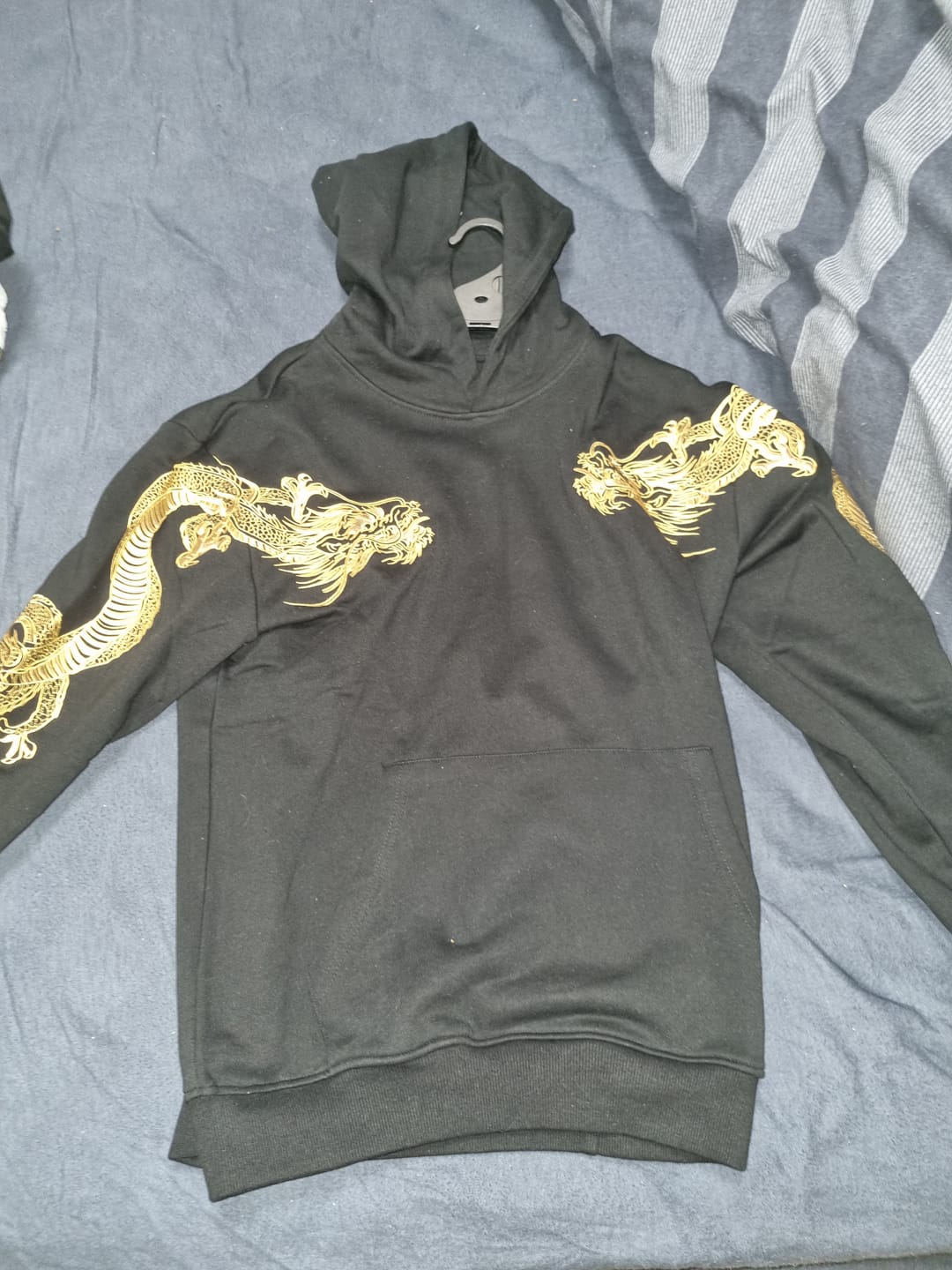 Customer photo review of Double Flying Dragons Embroidery Hoodie
