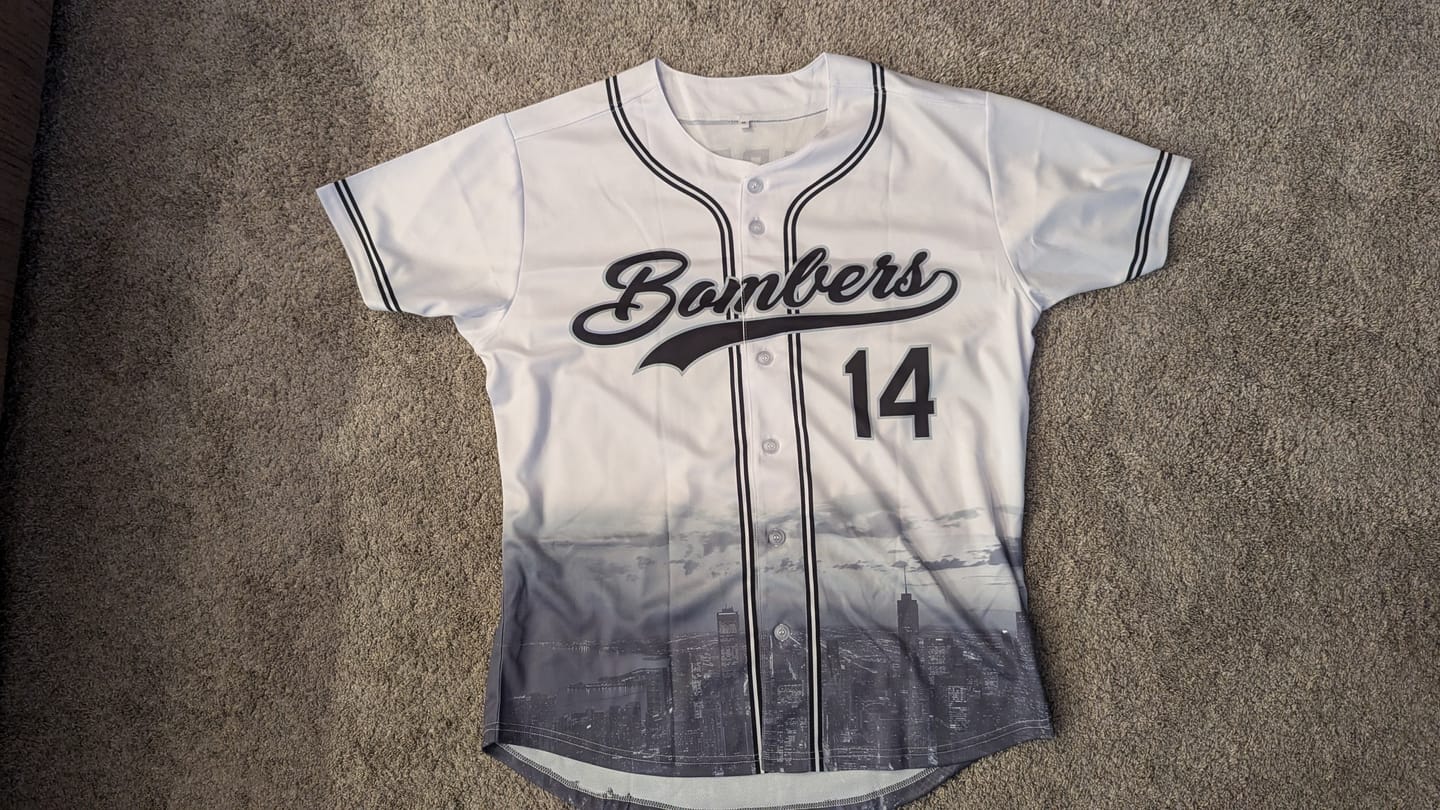 Customer photo review of Custom White Black-Gray Chicago City Connect Baseball Jersey
