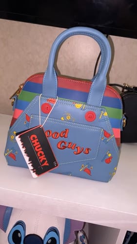 Customer photo review of Loungefly Universal Child's Play Chucky Cosplay Crossbody