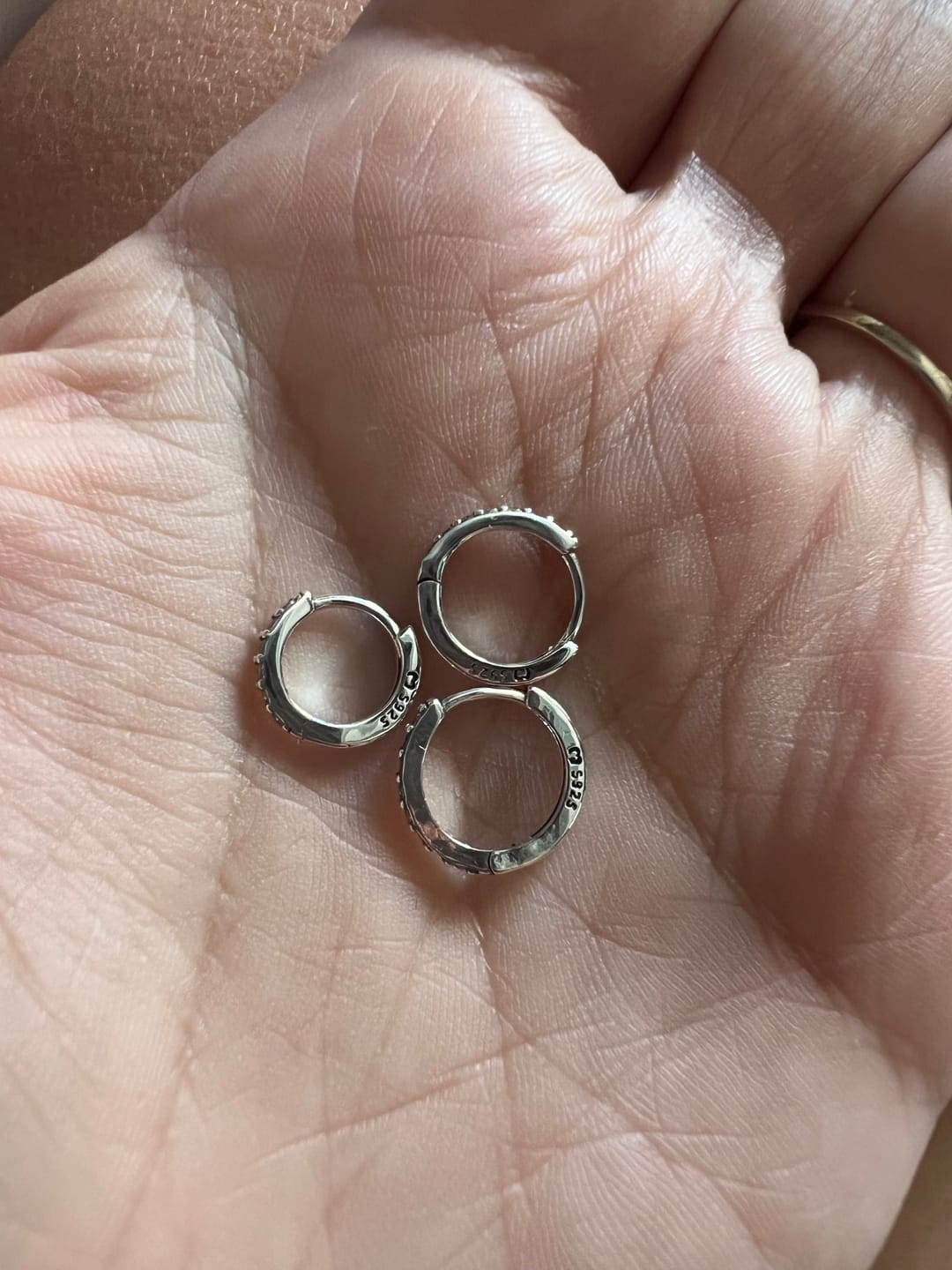 Customer photo review of Pendientes Triple Aros