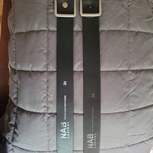 Customer photo review of Lucille - Black Leather Dress Belt with Rectangle Buckle - Made in Canada