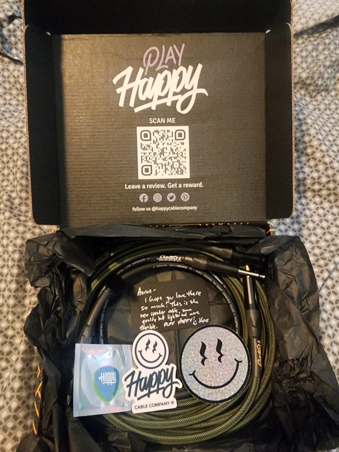 Customer photo review of The Elite Instrument Cable - Black Sage