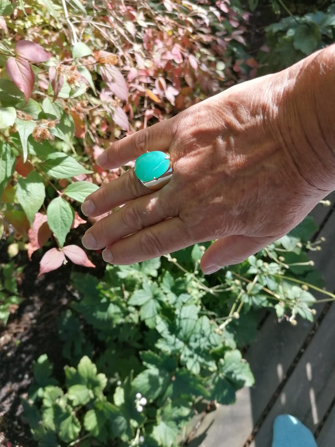 Customer photo review of Subtle Oval Amazonite Ring