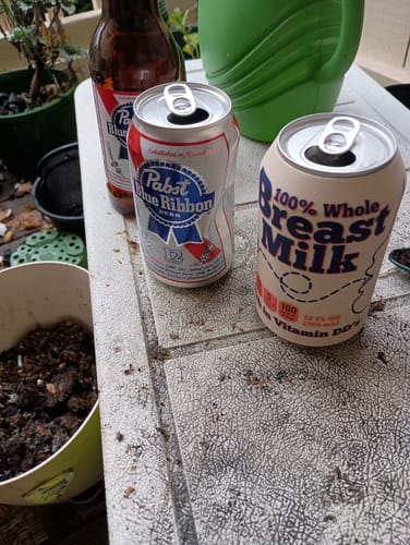 Customer photo review of Breast Milk Beersy Silicone Sleeve Hide-a-Beer Can Cooler