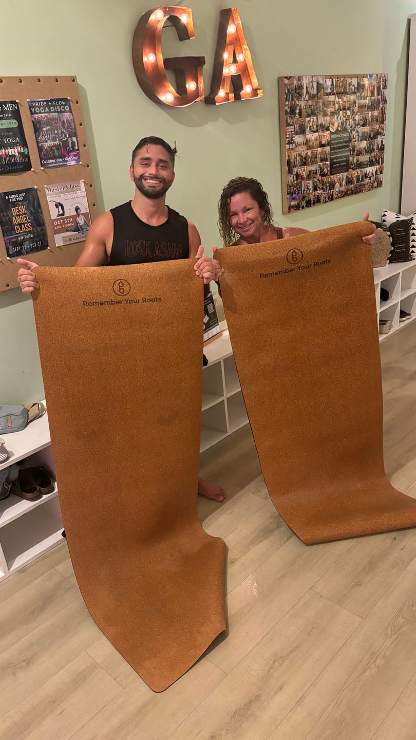 Customer photo review of Roots Premium Cork Yoga Mat