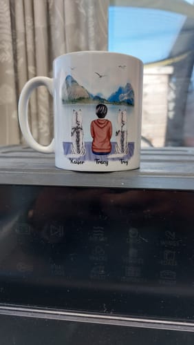 Customer photo review of Girl & Dogs - Life is better with a dog Personalised Mug