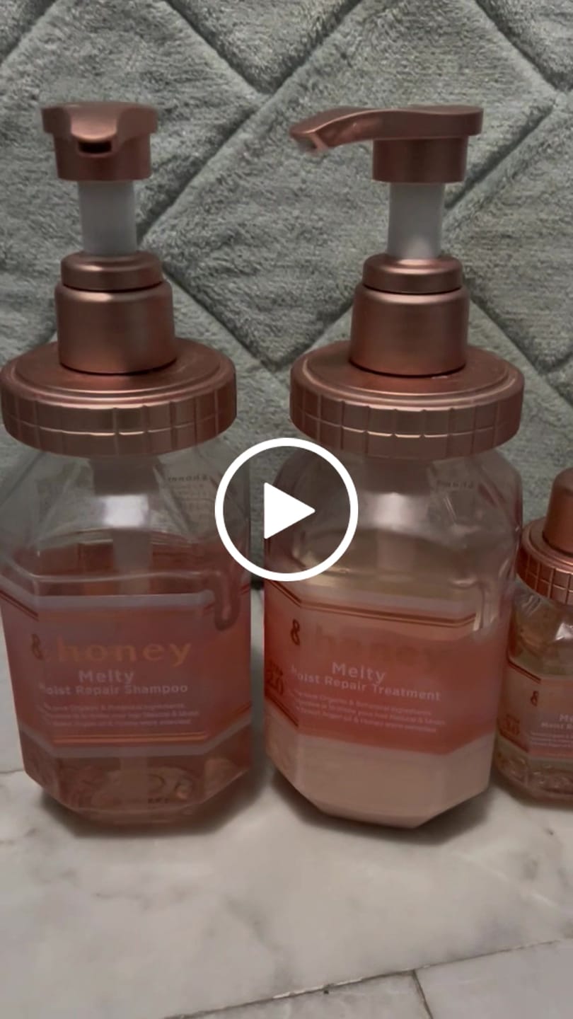 Customer video review of & Honey Melty Moist Repair Shampoo, Treatment & Hair Oil Set 440ml Each + 100ml