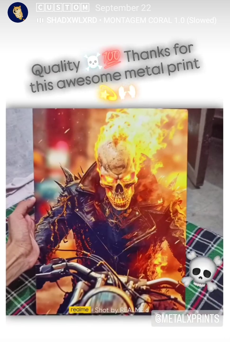 Customer photo review of ghost rider