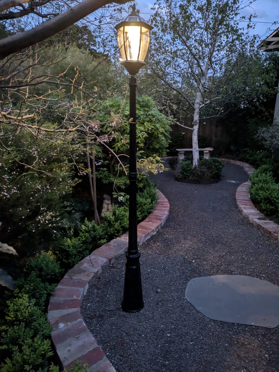 Customer photo review of Victorian Solar Lamp Post Light Clear Glass Lantern classic Solar Column Lights Yard Lawn Walkway