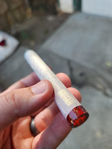 Customer photo review of Proper Tips - Red & Gold Flake