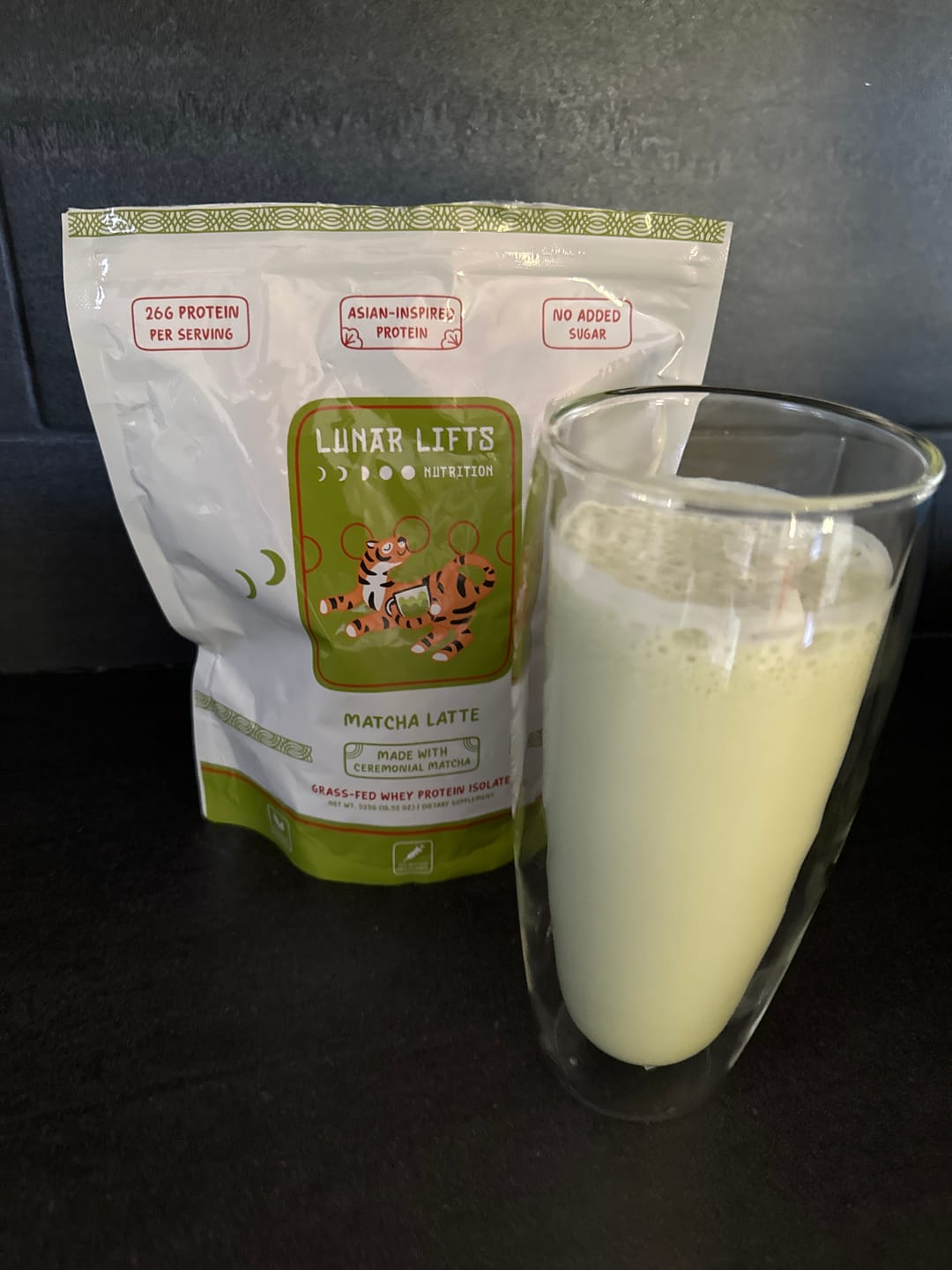Customer photo review of Matcha Latte - Whey Protein Isolate
