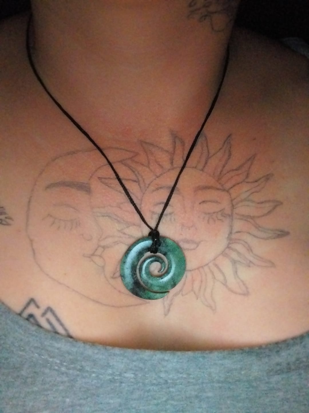 Customer photo review of Genuine NZ Greenstone Open Koru Necklace