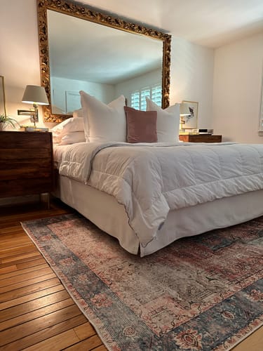 Customer photo review of Distressed Vintage Cezanne Terracotta Sky Area in Multicolor Rug