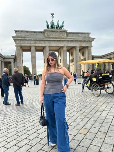 Customer photo review of Pants Cargo Cintas Blue