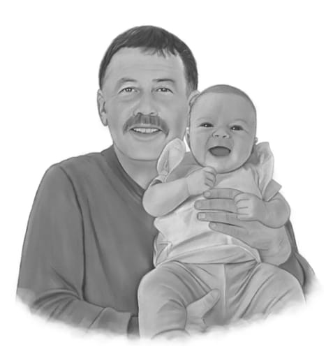 Customer photo review of Charlie's Drawings' Emotional Family Portraits
