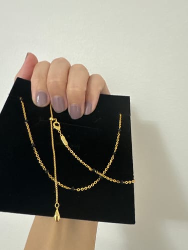 Customer photo review of Black Agate Bobble Chain Necklace