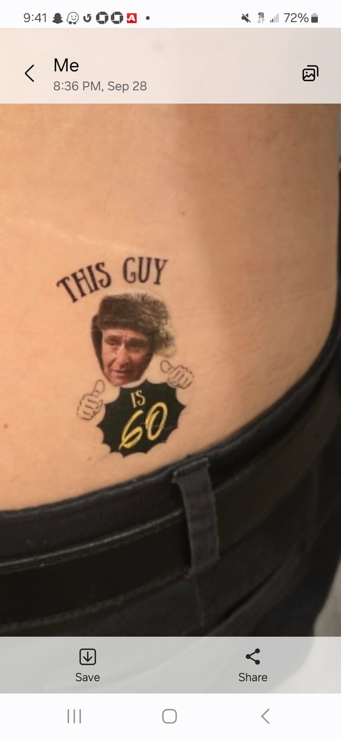 Customer photo review of This Guy's Birthday with Hands Custom Tattoo