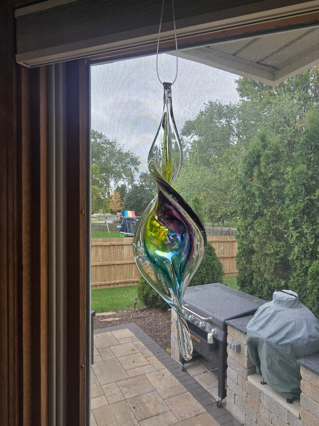 Customer photo review of Dichroic Spinner Suncatcher with Infused Cremains