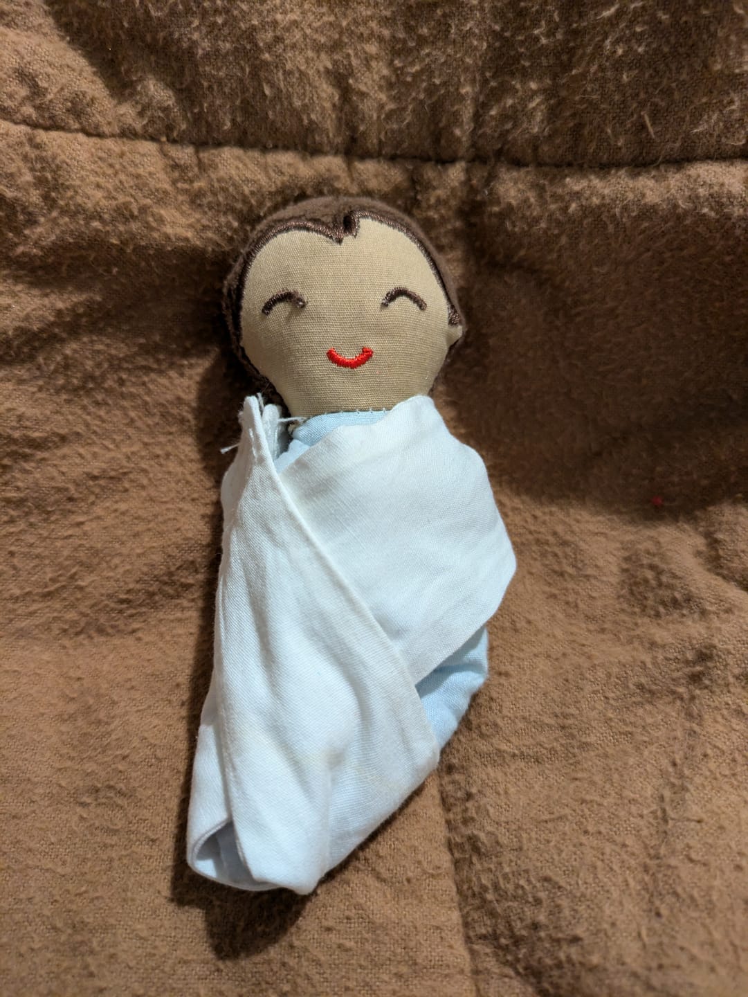 Customer photo review of Baby Jesus Rag Doll & Wrap Carrier Set