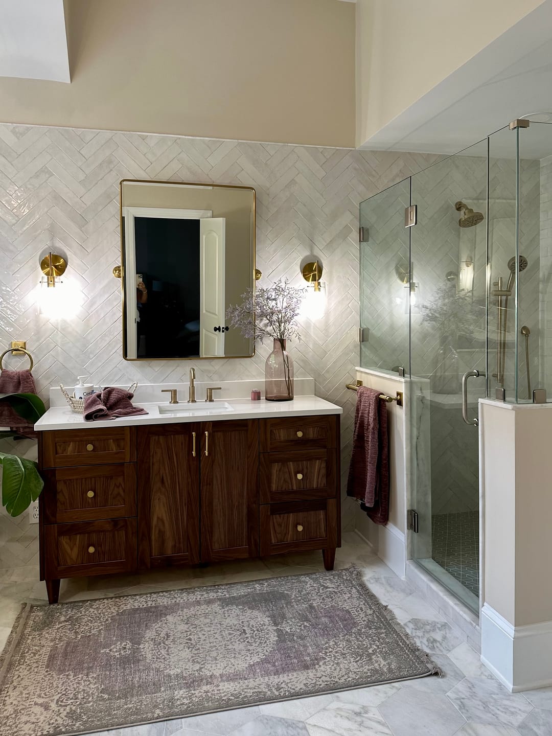 Customer photo review of Bridgeport 60" American Black Walnut Bathroom Vanity