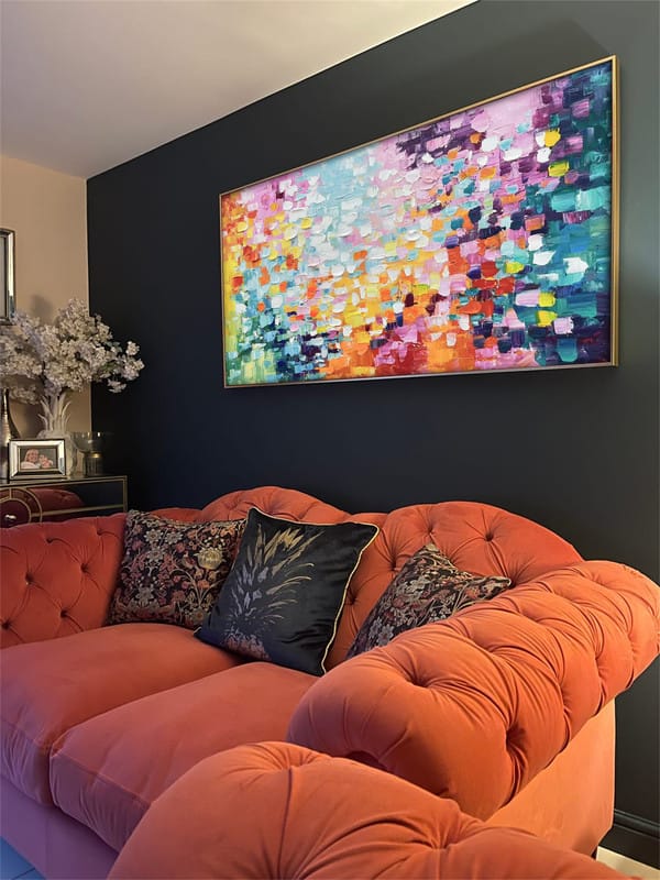 Customer photo review of Colorful Abstract Textured Painting Canvas #AT001