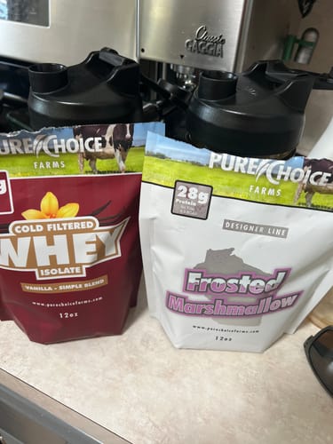 Customer photo review of Whey Protein Isolate Flight   Try all 5 flavors!