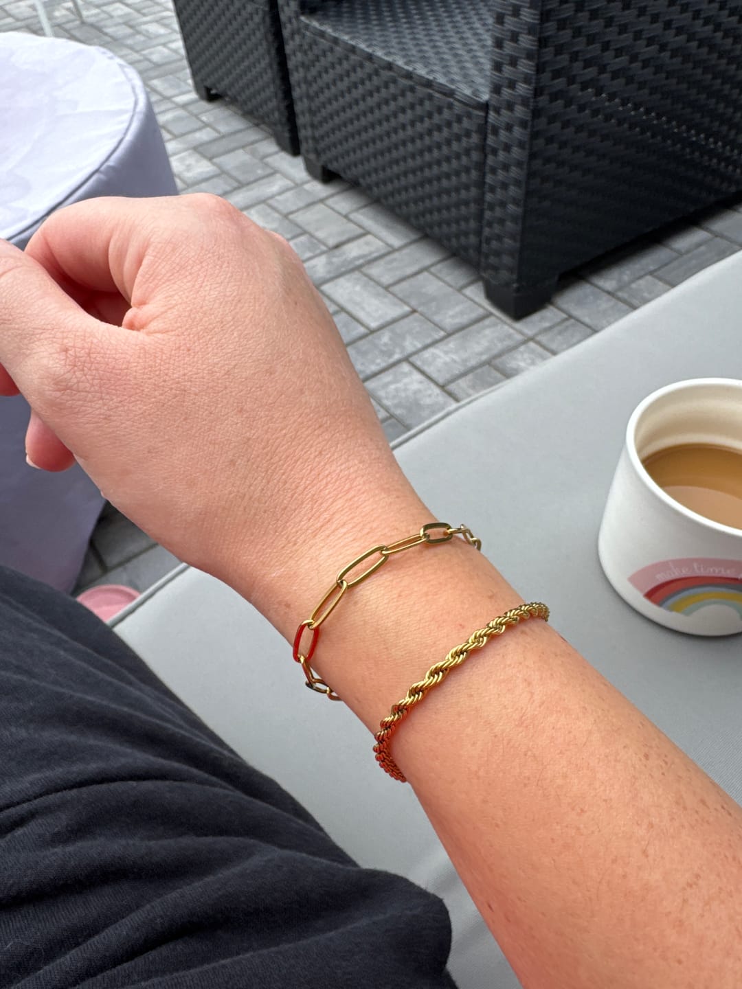 Customer photo review of Twisted 18K Gold Bracelet