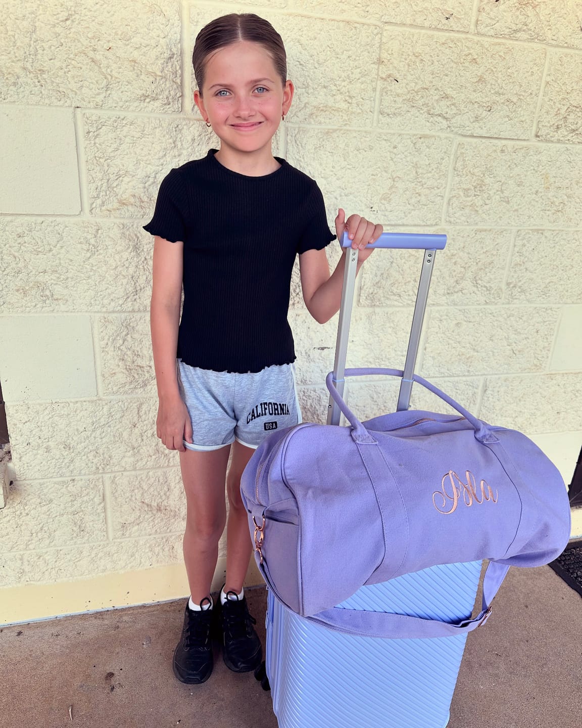 Customer photo review of Lavender Personalised Duffle Bag