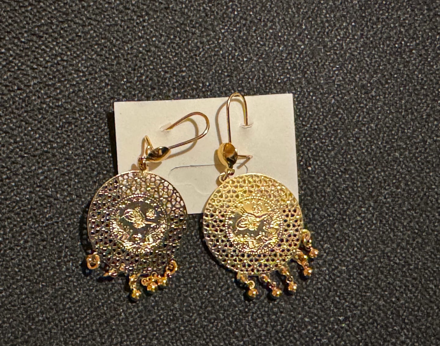 Customer photo review of Coin Earrings