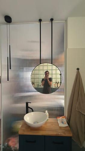 Customer photo review of מראה עגולה על עמוד