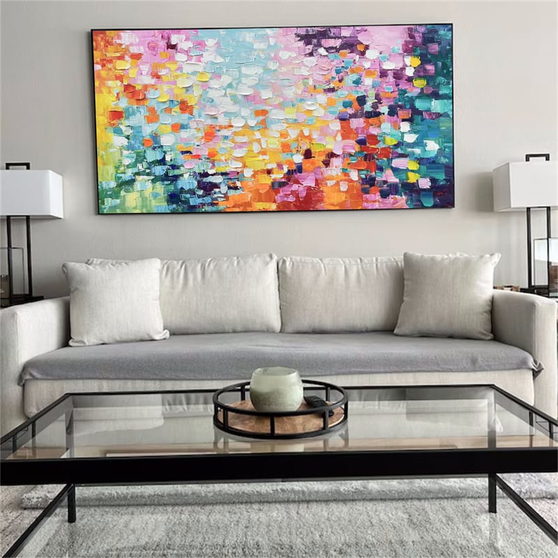 Customer photo review of Colorful Abstract Textured Painting Canvas #AT001