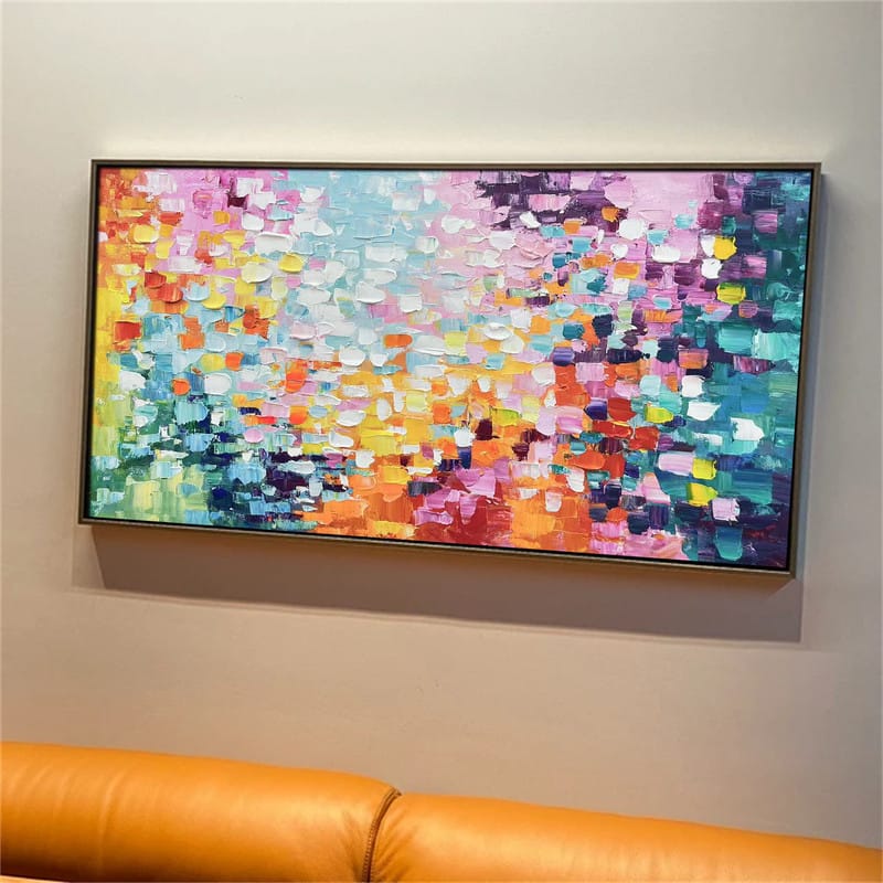 Customer photo review of Colorful Abstract Textured Painting Canvas #AT001