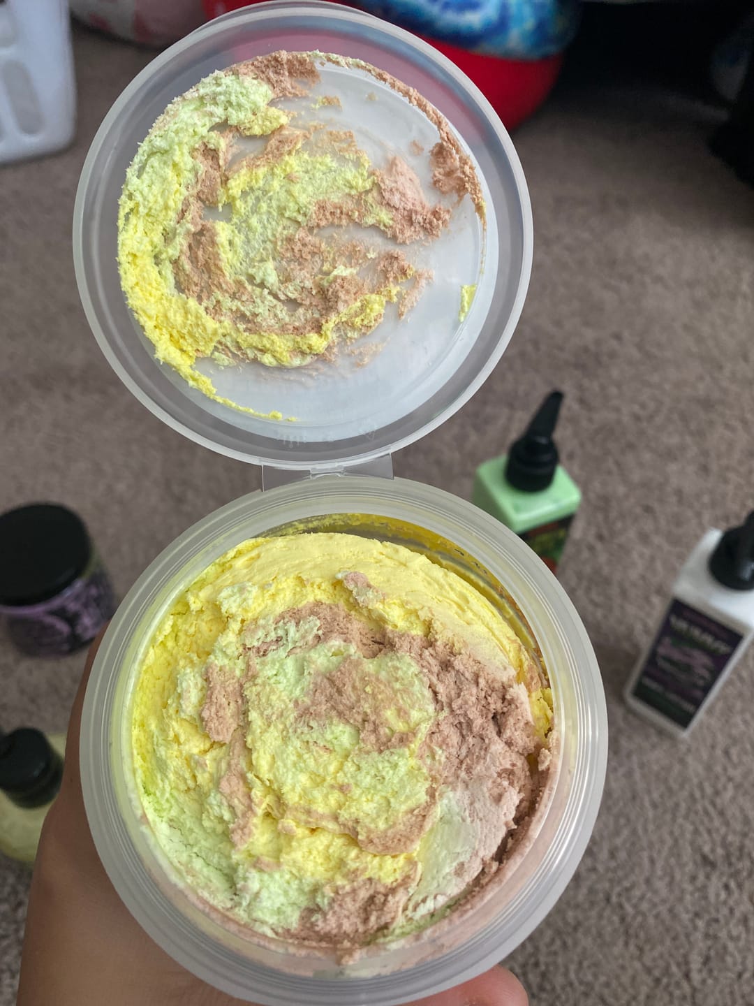 Customer photo review of Creepy caramel apple Whipped Soap