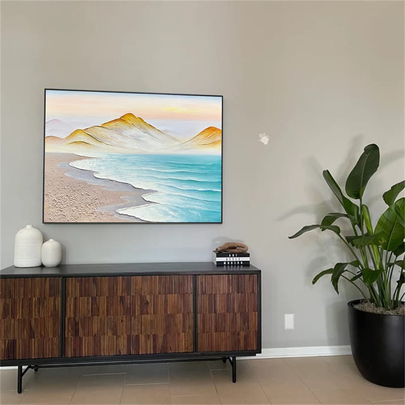Customer photo review of Colorful Mountain Textured Abstract Painting #MT003