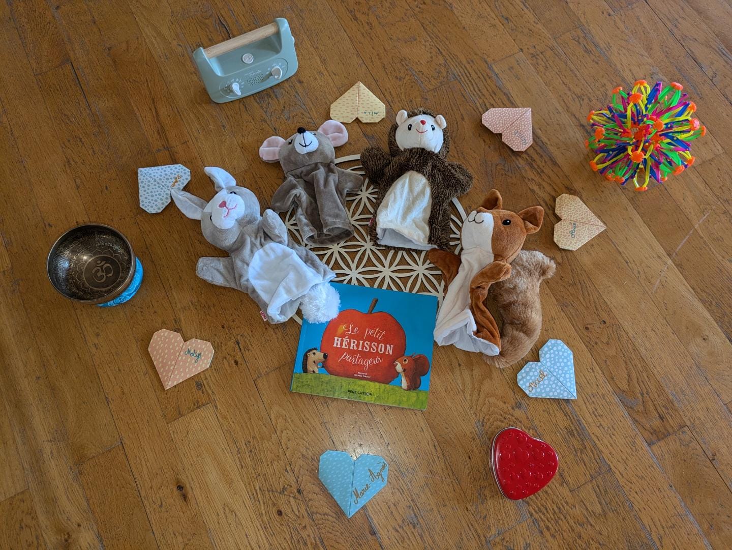Customer photo review of Marionnettes écureuil lapin et hérisson